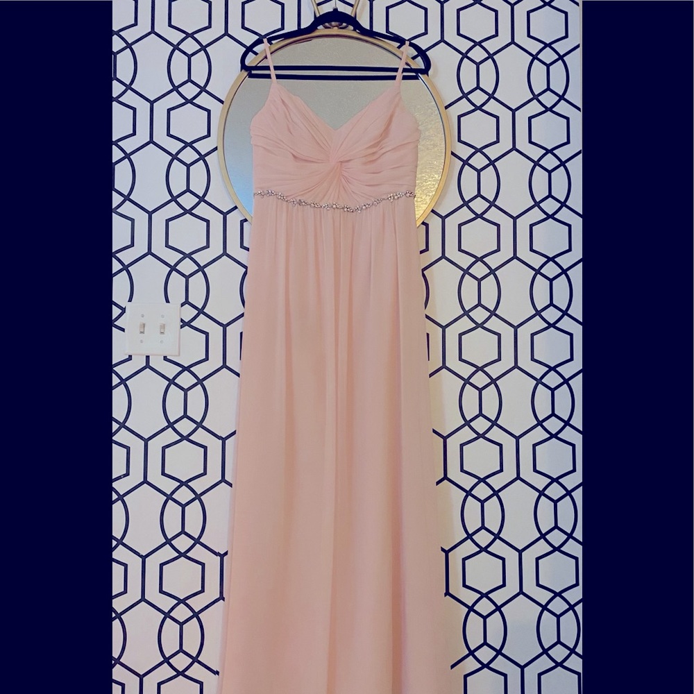 David’s Bridal Blush Chiffon Gown